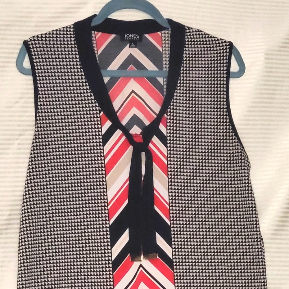 JONES NY (L) BLK/WHITE/RED